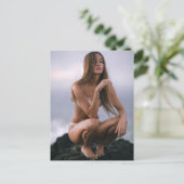 Beach Babe Bikini Modell Postkarte (Stehend Vorderseite)