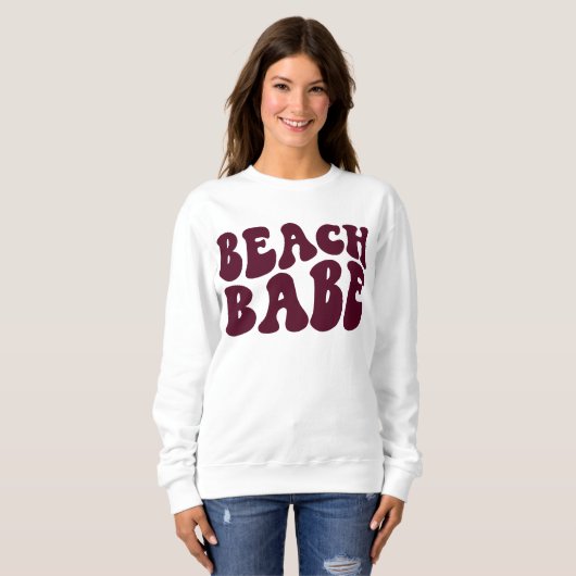 Beach Babe Burgundy Matching Junggeselinnen-Abschi Sweatshirt (Vorne ganz)