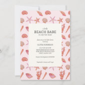 Beach Babe Coastal Seashell Summer Baby Dusche Einladung (Vorderseite)