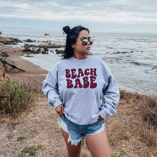 Beach Babe Dark Red Matching Junggeselinnen-Abschi Sweatshirt