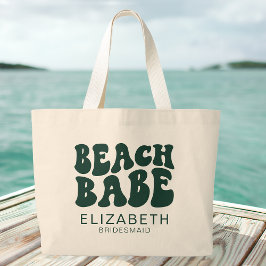 Beach Babe Emerald Green Cool Bachelorette Party Jumbo Stoffbeutel