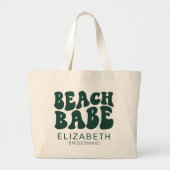 Beach Babe Emerald Green Cooler Junggeselinnen-Abs Jumbo Stoffbeutel (Vorne)