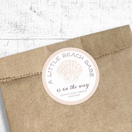 Beach Babe Girl Baby Dusche Personalisiert Runder Aufkleber