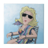 Beach Babe Keramik Tile Fliese (Vorderseite)