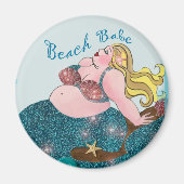 Beach Babe Mermaid Magnete Magnet (Vorne)
