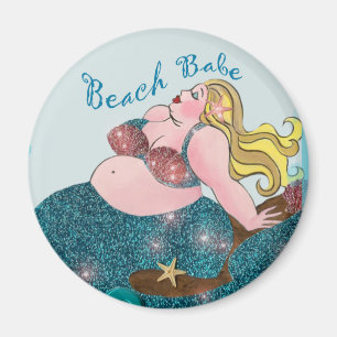 Beach Babe Mermaid Magnete Magnet
