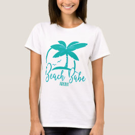 Beach Babe Palm Tree Aruba Aquamarin & Blue Souven T-Shirt