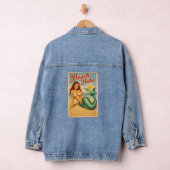 Beach Babe Pin-Up Mermaid Retro Coastal Life Art Jeansjacke (Hangar)