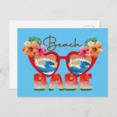 Beach Babe Postcard Postkarte (Vorne/Hinten)