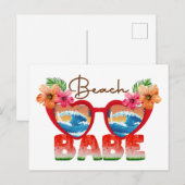 Beach Babe Postkarte (Vorne/Hinten)