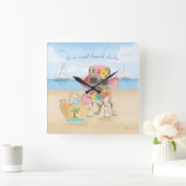 Beach Babe Quadratische Wanduhr (Zuhause)