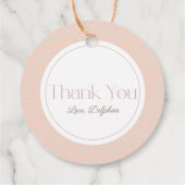 Beach Babe Seashell Pink Girl Baby Shower Geschenkanhänger (Rückseite)