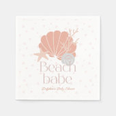 Beach Babe Seashell Pink Girl Baby Shower Serviette (Vorderseite)