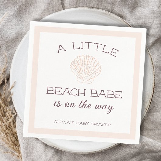 Beach Babe Seashell Summer Girl Baby Dusche Serviette