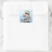 Beach Babe Square Sticker (Tasche)