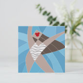 Beach Babe Swimsuit Model Fashion Illustration Karte (Stehend Vorderseite)