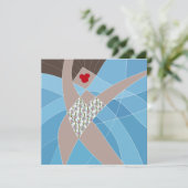 Beach Babe Swimsuit Model Fashion Illustration Karte (Stehend Vorderseite)