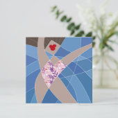 Beach Babe Swimsuit Model Fashion Illustration Karte (Stehend Vorderseite)