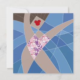 Beach Babe Swimsuit Model Fashion Illustration Karte