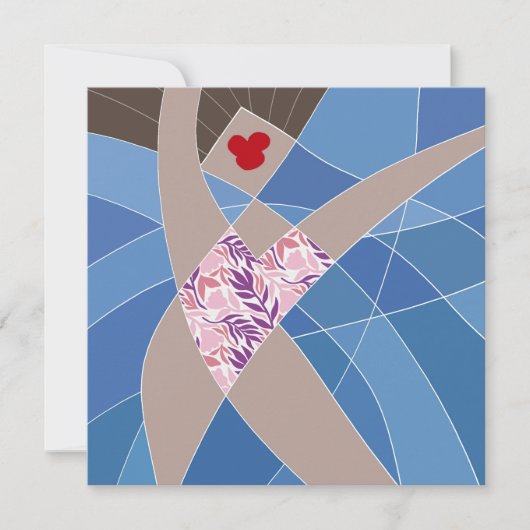 Beach Babe Swimsuit Model Fashion Illustration Karte (Vorderseite)