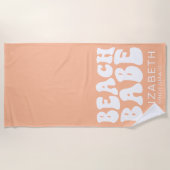 Beach Babe Trendy Peach Cooler Junggeselinnen-Absc Strandtuch (Vorderseite)