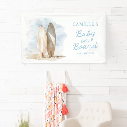 Beach Baby an Bord Boy Baby Dusche Banner (Insitu)