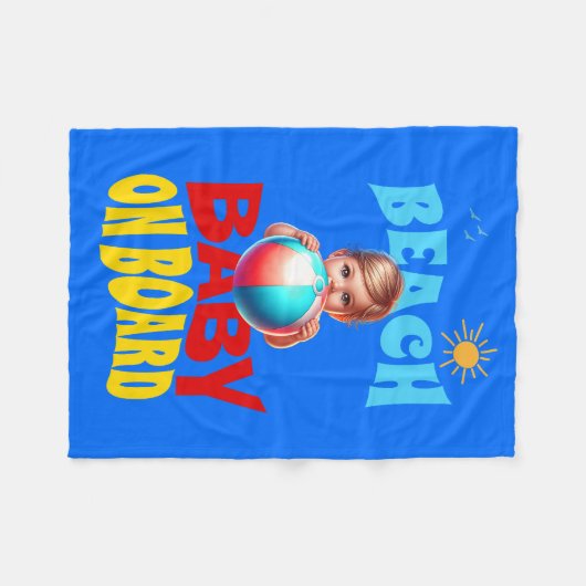 Beach Baby an Bord Fleecedecke (Vorderseite (Horizontal))
