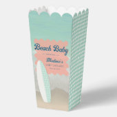 Beach Baby an Bord Gingham Baby Shower Popcorn Geschenkschachtel (Vorderseite)