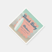 Beach Baby an Bord Gingham Surfboard Baby Dusche Serviette (Ecke)