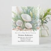 Beach Baby Dusche am Meer Einladung (Stehend Vorderseite)