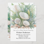 Beach Baby Dusche am Meer Einladung (Vorne/Hinten)