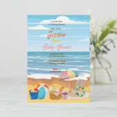 Beach Baby Dusche Einladung (Stehend Vorderseite)