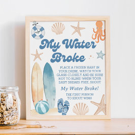 Beach Baby Dusche mein Wasser Broke Spiel Poster