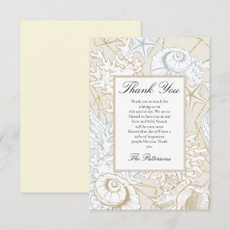 Beach Baby Dusche Seashell Nautical Ocean Dankeskarte