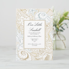 Beach Baby Dusche Seashell Nautical Ocean Einladung