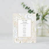 Beach Baby Dusche Seashell Nautical Ocean Menu (Stehend Vorderseite)