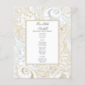 Beach Baby Dusche Seashell Nautical Ocean Menu (Vorderseite)