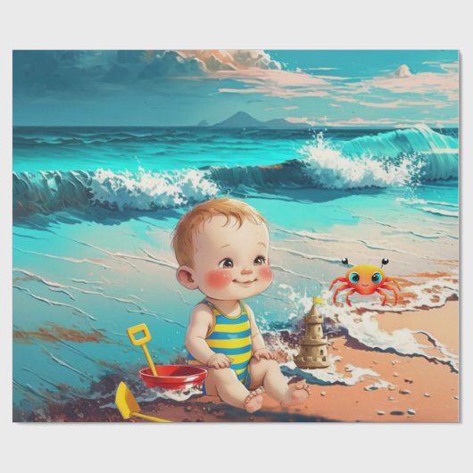 Beach Baby Geschenkpapier (Flach)