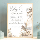 Beach Baby On Board Baby Shower Welcome Sign Poster