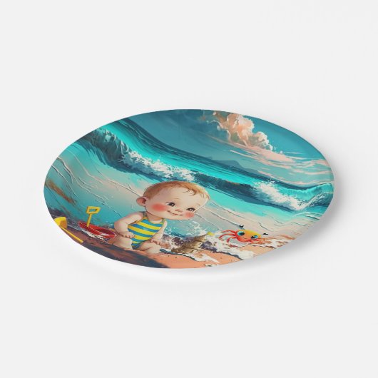 Beach Baby Pappteller (Schrägansicht)
