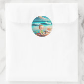 Beach Baby Runder Aufkleber (Tasche)