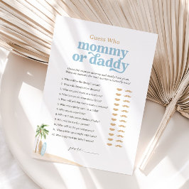 Beach Baby Shower rät, wer Mama oder Daddy Game is Einladung