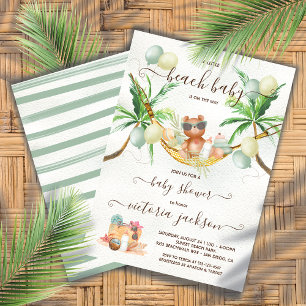 Beach Baby Shower Tropical Hammock Invitation Einladung