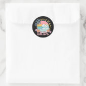 Beach Bach Bride Bridesmaid Retro Summer Bachelore Runder Aufkleber (Tasche)