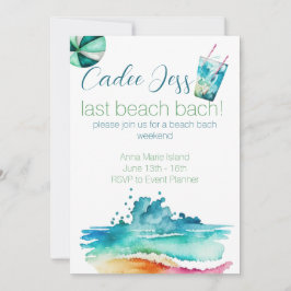 Beach Bach Party Einladung
