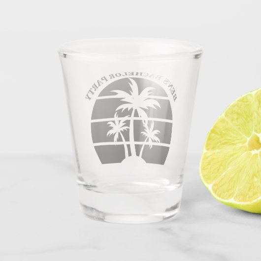 Beach Bachelor Party Island Hochzeiten Trauzeugen Schnapsglas (Rückseite)