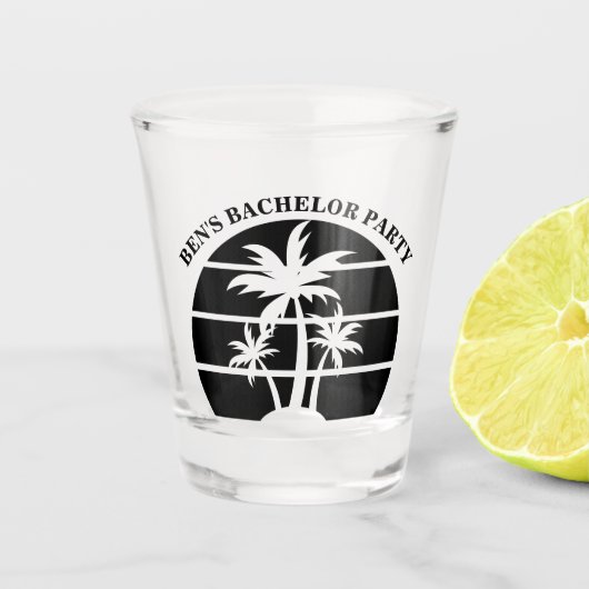 Beach Bachelor Party Island Hochzeiten Trauzeugen Schnapsglas (Vorderseite)