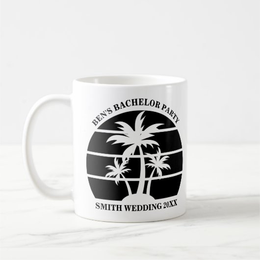 Beach Bachelor Party Island Wedding Personalisiert Kaffeetasse (Links)