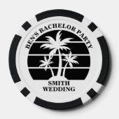 Beach Bachelor Party Island Wedding Personalisiert Pokerchips (Rückseite)