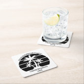 Beach Bachelor Party Island Wedding Personalisiert Rechteckiger Pappuntersetzer (Vor Ort)